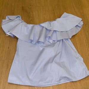 MLM Blue Striped Off-Shoulder Blouse